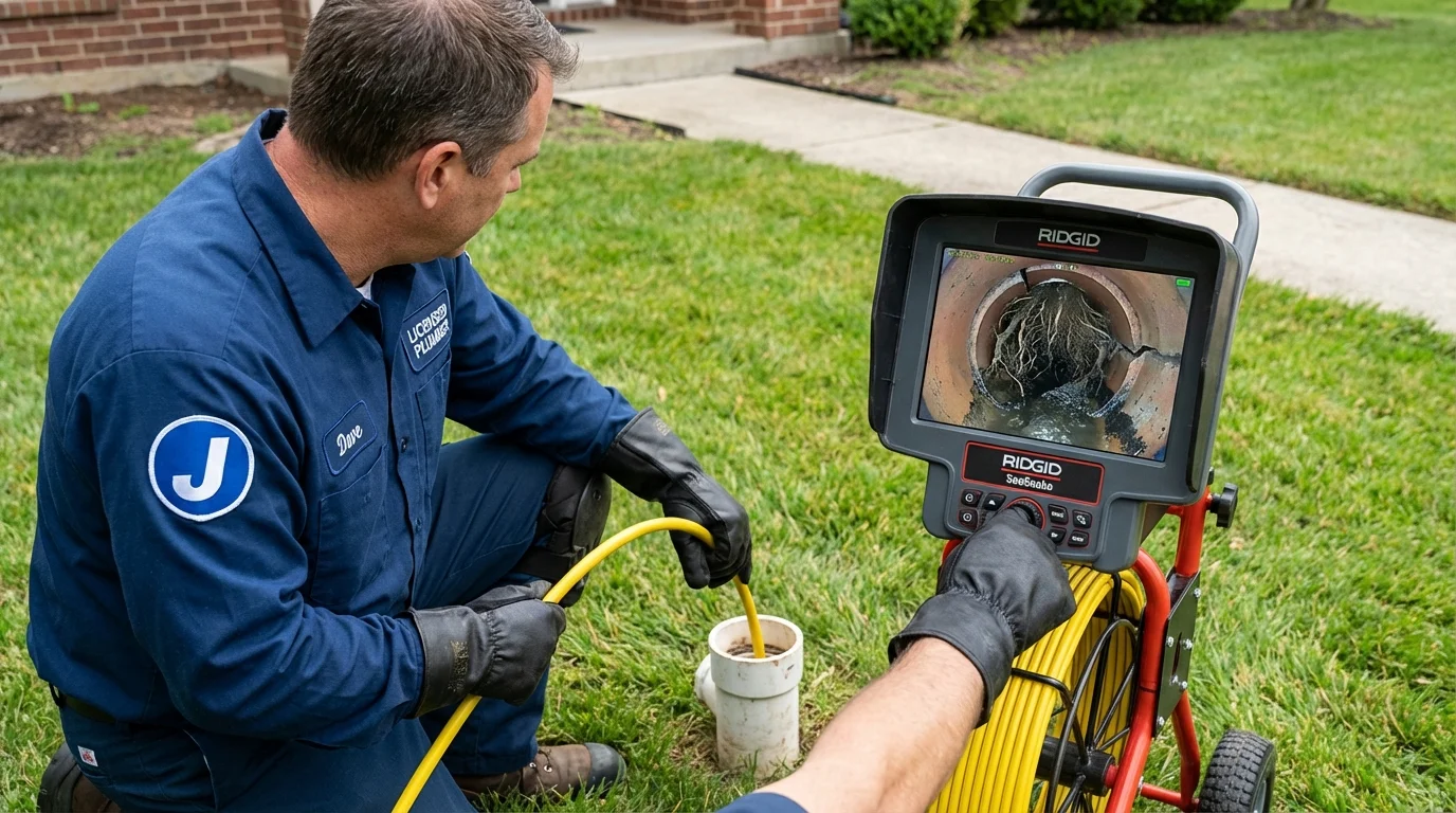 Sewer camera inspection being performed by Johns Plumbing LLC in Murphys