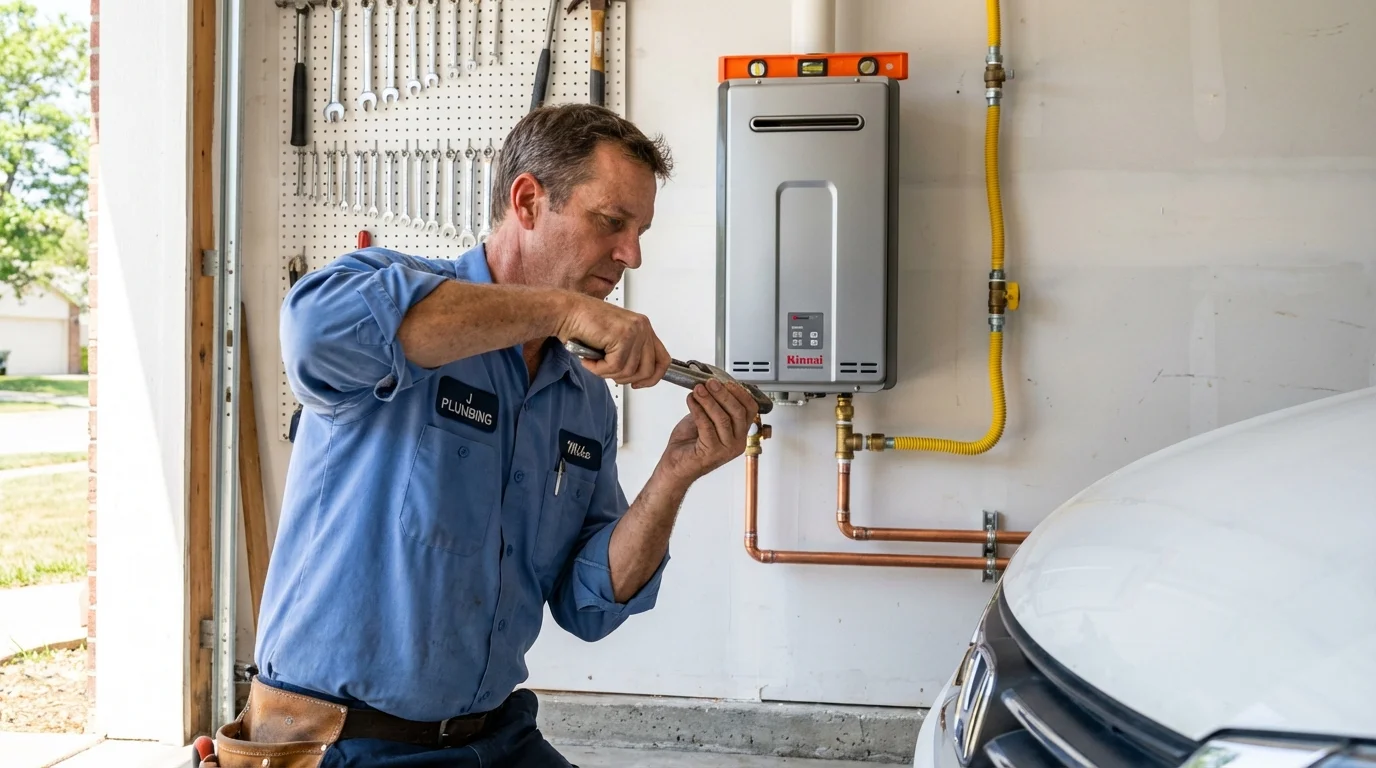 Tankless water heater installation by a Johns Plumbing LLC plumber in Murphys